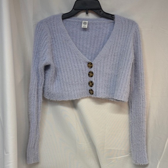 Urban Outfitters Rochelle lilac purple Fuzzy
Cropped deep V button up  Cardigan - Picture 2 of 9